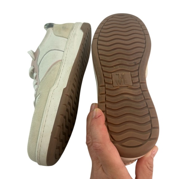 Madewell MWL Court Sneaker Colorblock Pink Cream Suede Snakeskin Leather Women 7 - Picture 10 of 12